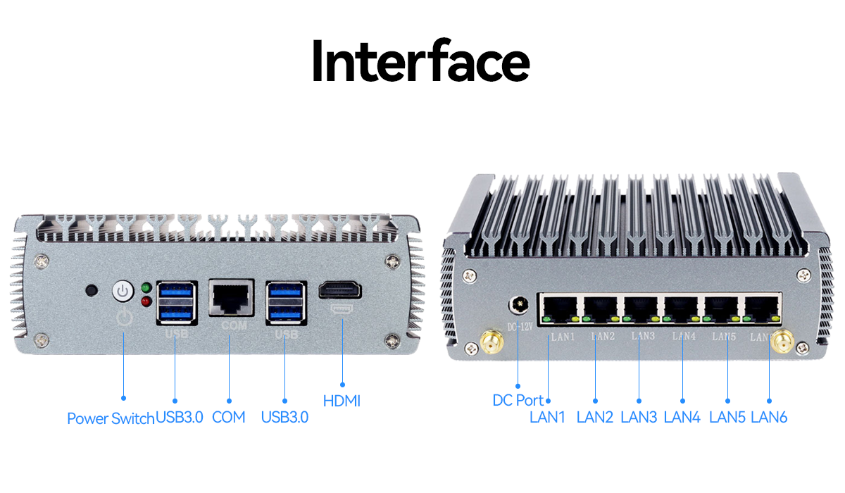 Intel N150 Computer With Six LAN One HDMI and Four USB 3.0 Mini PC