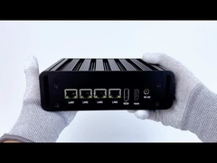 อินเทล N100 4 LAN Dual COM อินดัสเตรียล มินิ ฟานเลส คอมพิวเตอร์ ด้วย WIFI DDR4 16G RAM Windows Linux