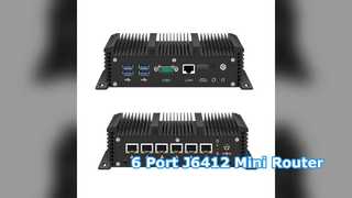 J6412 Mini PC 6 พอร์ตไฟร์วอลล์เราเตอร์แบบนุ่มอันทรงพลัง