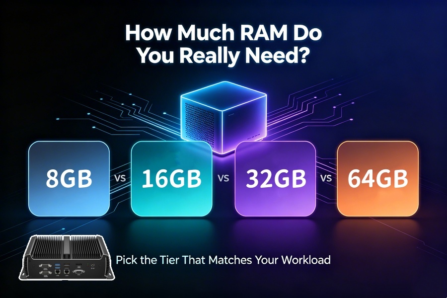 บล็อกบริษัทล่าสุดเกี่ยวกับ 8GB vs 16GB vs 32GB vs 64GB Mini PC: How Much RAM Do You Really Need?