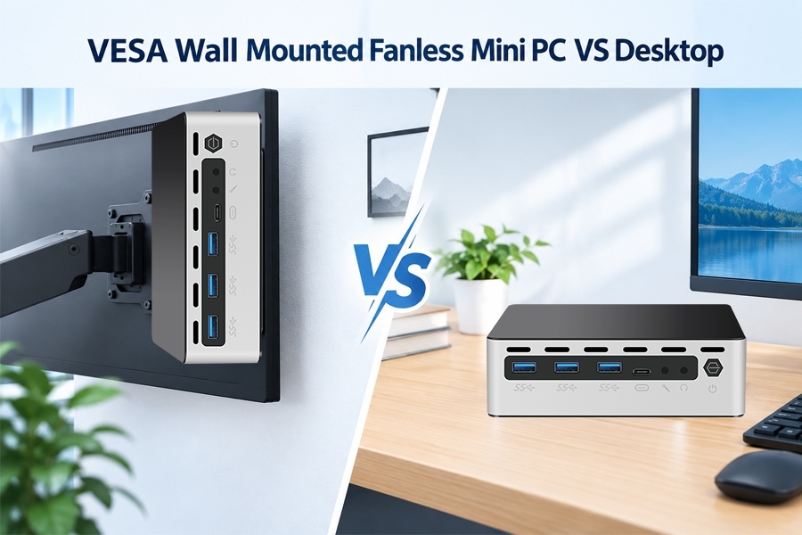 บล็อกบริษัทล่าสุดเกี่ยวกับ VESA วอล์มอนท์ฟานเลส มินิพีซี VS เดสคอป: การจัดตั้ง การระบายความร้อนและการจัดการสายไฟฟ้าเปรียบเทียบ