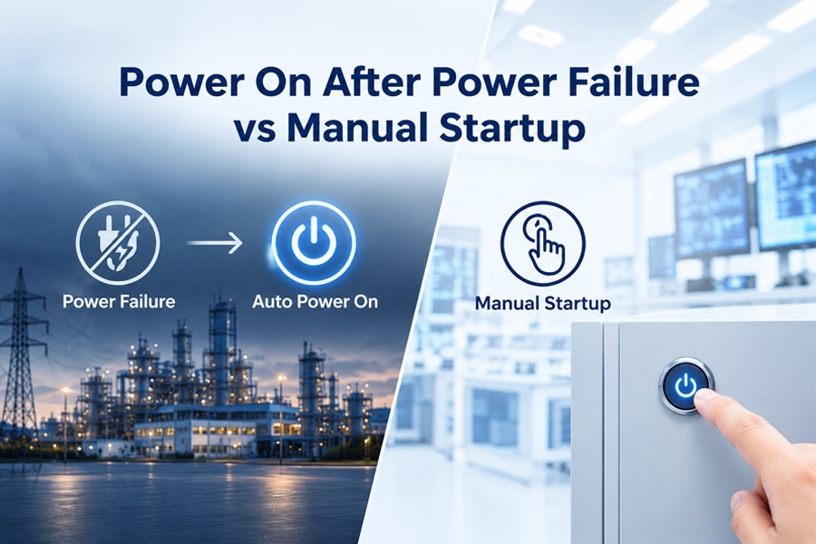 บล็อกบริษัทล่าสุดเกี่ยวกับ Power On After Power Failure vs Manual Startup: How to choose the power on method for an industrial mini PC