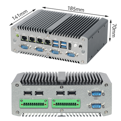 ซื้อ โปรเซสเซอร์ Intel Core I7-10510U พร้อม LAN สี่ช่องและ COM หกช่อง Industrial Mini PC online manufacture