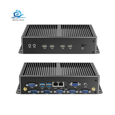 ซื้อ พกพา X86 อุตสาหกรรม มินิคอมพิวเตอร์ด้วย RS485 SSD + HDD Storage และการออกแบบ Fanless การผลิตออนไลน์