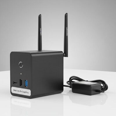 ซื้อ 300M Wifi Dual Antennas มินิคอมพิวเตอร์ พร้อมเกมกราฟิก Intel Iris Xe และ 12V 2.4 A Adapter สําหรับเครือข่ายไร้สาย การผลิตออนไลน์