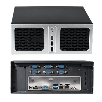ซื้อ มินิพีซีอุตสาหกรรมโปรเซสเซอร์ Intel Celeron G6900 พร้อม 6 COM 2 LAN การผลิตออนไลน์