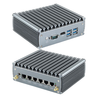 Intel Celeron 3865U 2 Core 2 Threads Firewall มินิพีซี รูเตอร์พร้อม 6 Ethernet DDR4