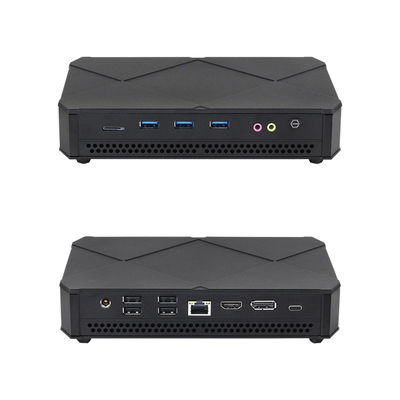 Intel Core i5 Series Black Mini PC พร้อมเครื่องปั่นความเย็นแบบมั่นคงแบบสองตัว M.2 SSD 2280