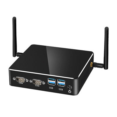 คอร์ i3 8130U PC อุตสาหกรรม DDR4 16G Dual Ethernet Fanless Black มินิคอมพิวเตอร์