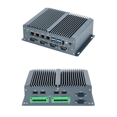 คอมพิวเตอร์อุตสาหกรรมไร้พัดลม Intel Core i5 8250U 4 Ethernet GPIO มินิคอมพิวเตอร์ด้วย COM