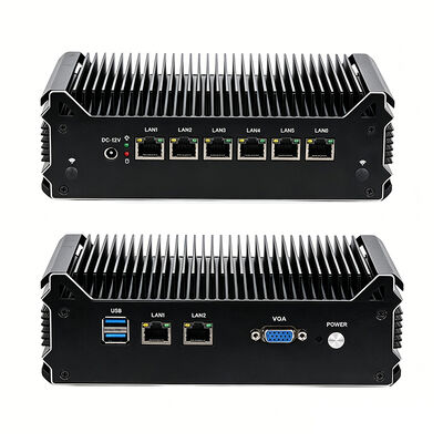 ไฟร์วอลล์ 8 Intel 1211AT Gigabit Ethermet พอร์ต Soft Router Intel Celeron 3865U โปรเซสเซอร์ DDR4 2 USB 3.0 Mini Pc