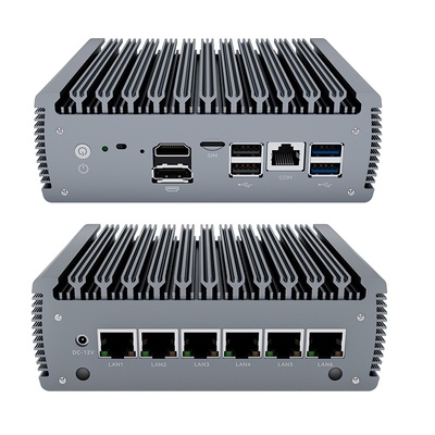 Intel Celeron J6412 โปรเซสเซอร์ โซฟต์ รูเตอร์ พร้อม 6 Lan 1 HD-MI 1 DP